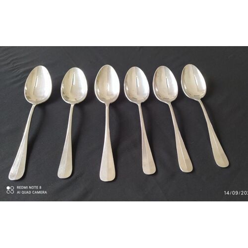 Ensemble De 6 Cuilleres En Metal Argente Du Paquebot "France" Monogrammes Cgt