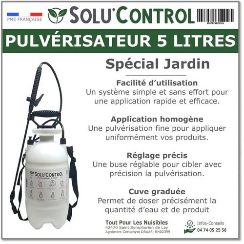 Solu'Control - Pulvérisateur 5 Litres - Spécial jardin