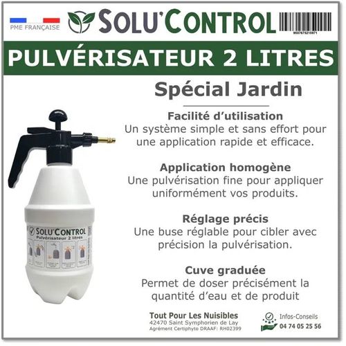 Solu'Control - Pulvérisateur 2 Litres - Spécial Jardin