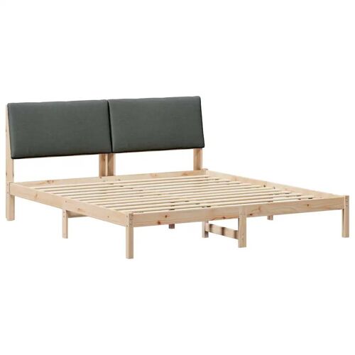 vidaXL Cadre de lit avec tête de lit marron et gris foncé 180 x 200 cm