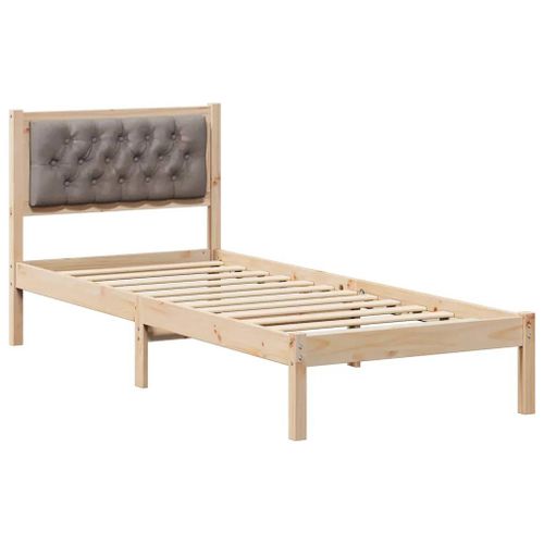 Vidaxl Cadre De Lit Avec Tête De Lit Taupe 90 X 200 Cm Tissu