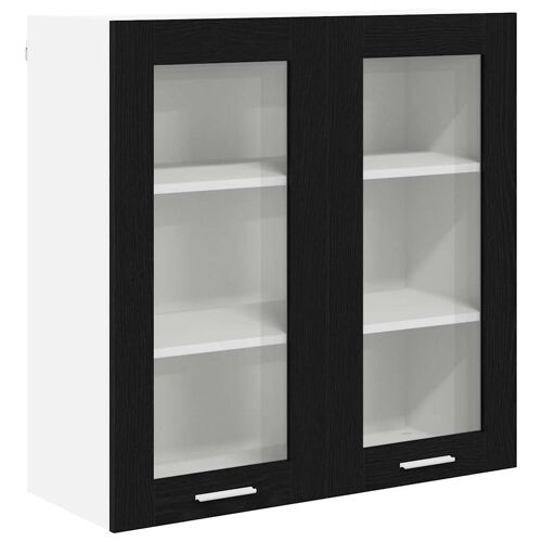 vidaXL Armoire suspendue avec étagère Riga Chêne noir 80 x 31 x 80 cm