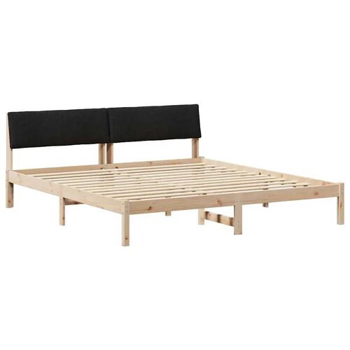 vidaXL Cadre de lit Marron et noir 180 x 200 cm Bois massif en pin