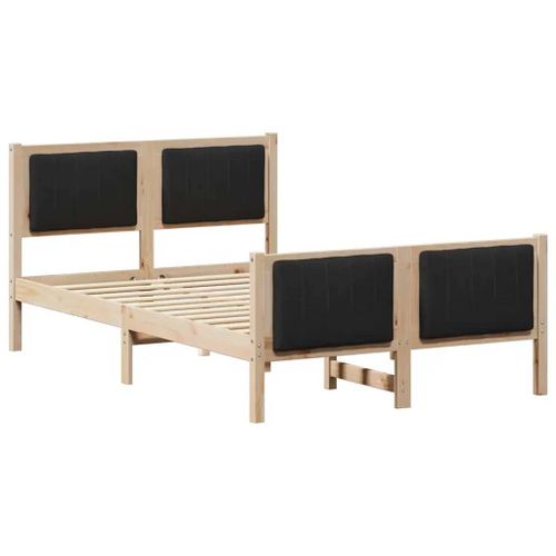 Vidaxl Cadre De Lit Marron Et Noir 120 X 190 Cm Bois Massif En Pin