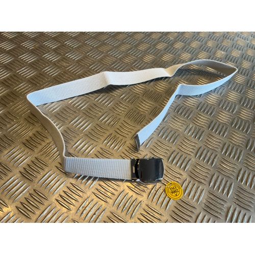 Ceinture Militaire En Toile Nylon Blanc Avec Boucle Chrome