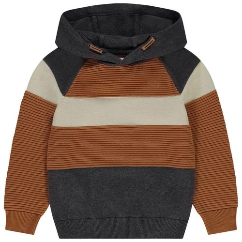 Pull À Capuche Fantaisie Effet Color Block Pour Garçon - Anthracite Chiné