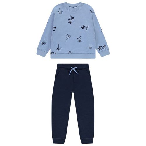 Ensemble Jogging Imprimé Palmiers Pour Garçon - Bleu