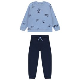 Ensemble Jogging Imprimé Palmiers Pour Garçon - Bleu