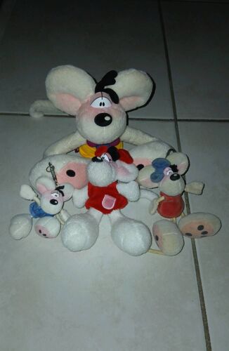 Lot 2 peluches diddl + 2 portes clefs