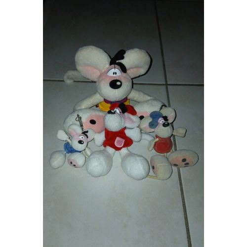 Lot 2 peluches diddl + 2 portes clefs