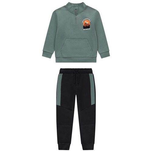 Ensemble Jogging Molleton À Patchs Bouclettes Pour Garçon - Vert