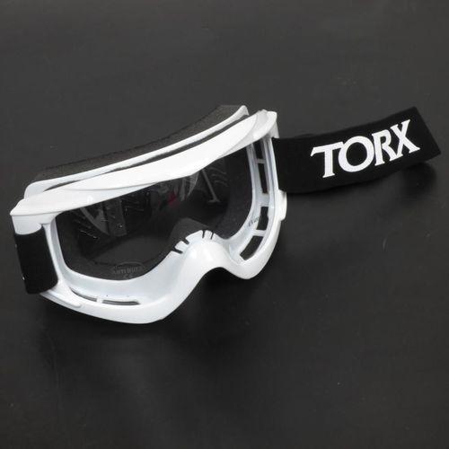 Lunette Masque Blanc Supermotard Enduro Cross Torx Pour Homme / Femme Neuf