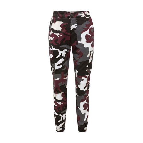 Urban Classics Pantalon Cargo Gris / Lie De Vin / Noir / Blanc