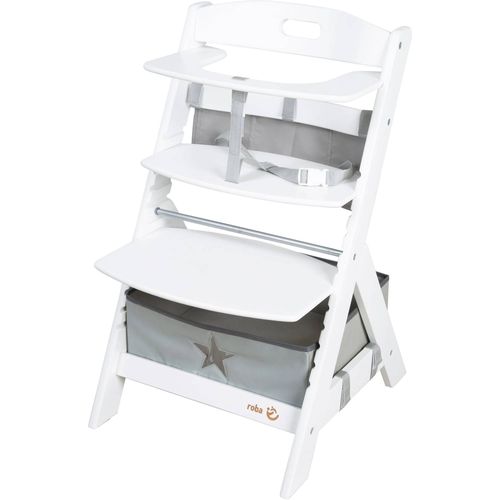 Chaise Haute Évolutive - Roba - Liv Up - De 6 Mois Jusqu'à 70 Kg - Set Organisateur Inclus - Blanc