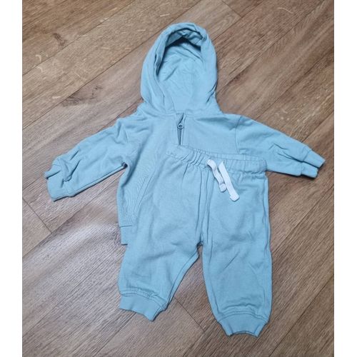 Ensemble Jogging Garçon Vert D'Eau Sweat Zippé À Capuche Kiabi