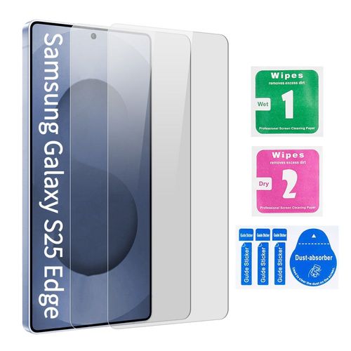 Verre Trempé Pour Samsung Galaxy S25 Edge (6.7") - Lot De 2, Protection Écran 9h Anti-Rayures - Hct Style®