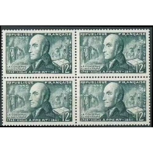 France 1955, Très Beau Bloc 4 Timbres Neufs** Luxe Yvert 1014, Nicolas Appert.