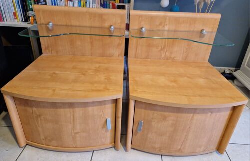 Tables De Chevet Celio Hauteur 64 Cm Plateau Verre 54 Cm Hauteur Plateau 36 Cm Largeur 50,5 Profondeur 45 Cm