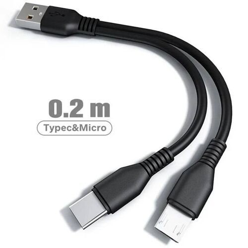 Câble Micro Usb C 2 En 1 Pour Téléphone Portable, Câble De Charge Rapide Pour Huaiwei Samgsung Xiaomi Type C 0.2m Micro Type C 0.2m