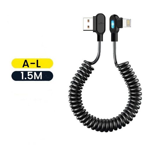 6a Double Coude Usb C À Type C Câble De Données À Ressort Court Câble De Charge Rapide Pour Iphone Pro Samsung Xiaomi Chargeur De Téléphone Wir A-L 1.5m 1.5m
