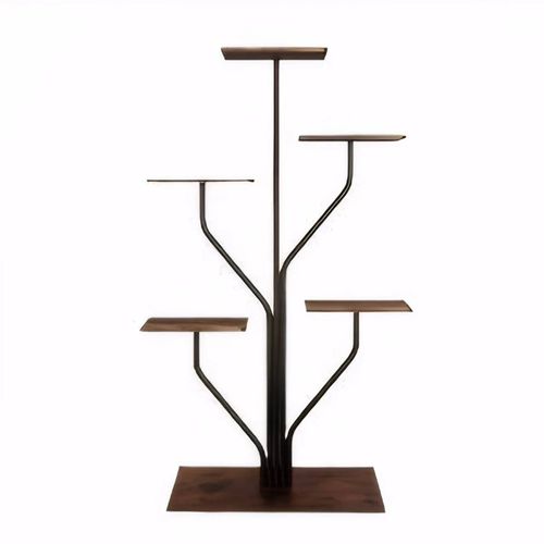 Todeco Porte plante interieur 6 Niveaux, Support plantes en Métal, étagère plante interieur support pot de fleurs pour Salon Balcon Jardin Bureau