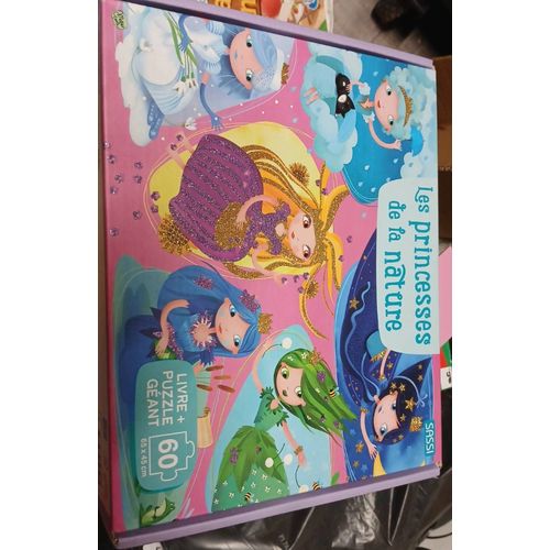 Livre +puzzle geant les princesse de la.nature