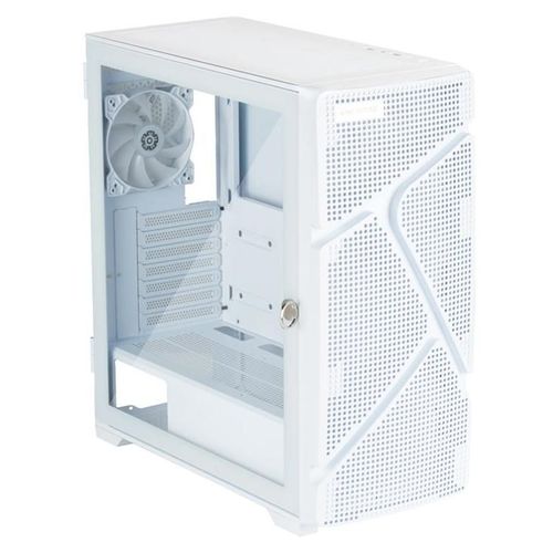 Enermax MarbleShell MS31 - Mid tower - ATX étendu - panneau latéral fenêtré (verre trempé) - pas d'alimentation (ATX) - blanc - USB/Audio