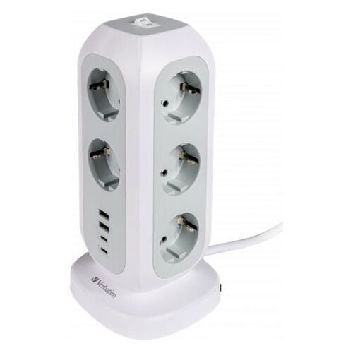 Verbatim EUPT-01 - Coupe-circuit - multiprise européenne 15-en-1 - CA 230 V - 3600 Watt - entrée : Type F - connecteurs de sortie : 15 (Type F puissance 11 x, 2 x USB, 2 x USB-C) - 2 m cordon -...