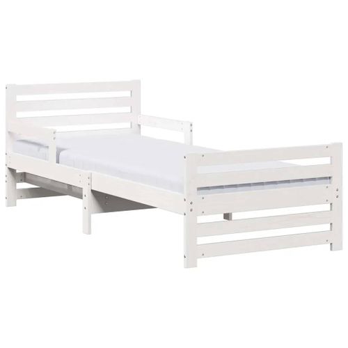 Vidaxl Cadre De Lit Avec Matelas Avec Tête De Lit Blanc 80 X 200 Cm