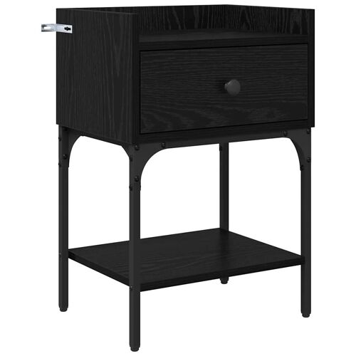 vidaXL Table de chevet Chêne noir 40 x 29 x 60 cm Bois d'ingénierie