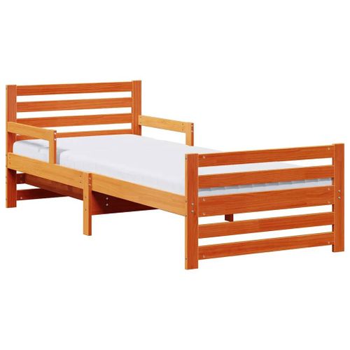 Vidaxl Cadre De Lit Avec Matelas Marron Cire 80 X 200 Cm