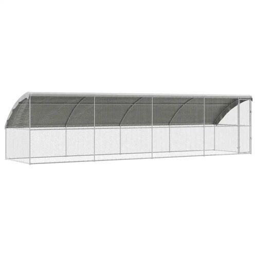 Vidaxl Cage À Poules Argent 800 X 200 X 198.5 Cm Acier Galvanisé