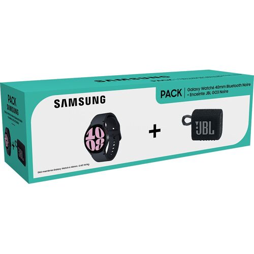 Montre Connectée Samsung Watch6 40mm Bluetooth Noir + enceinte JBL Go 3 noire