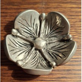 Mini Cendrier Vintage Lotus En Métal Argenté