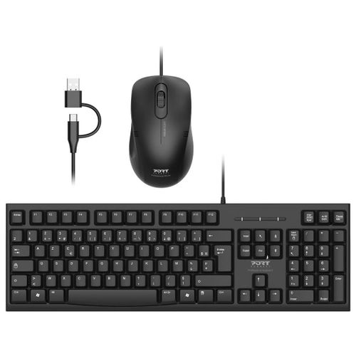 PORT Connect - Ensemble clavier et souris - USB - AZERTY - Français