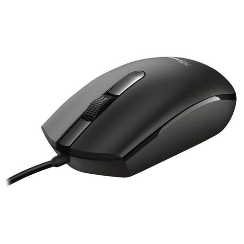Trust Basi Souris Filaire à 3 Boutons, Câble USB de 160 cm, Mac/PC/Ordinateur - Noir