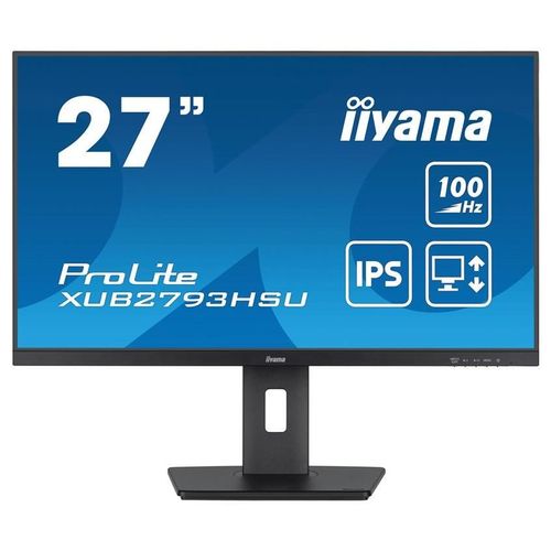 iiyama ProLite XUB2793HSU-B7 - Écran LED - 27" - 1920 x 1080 Full HD (1080p) @ 100 Hz - IPS - 250 cd/m² - 1300:1 - 1 ms - HDMI, DisplayPort - haut-parleurs - noir mat