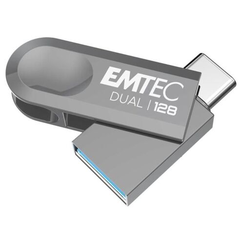 EMTEC Dual D280 - Clé USB - 128 Go - USB 3.2 Gen 1 / USB-C