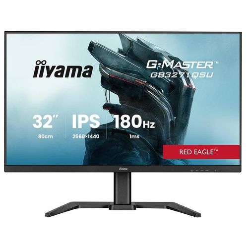 iiyama G-MASTER Red Eagle GB3271QSU-B2 - Écran LED - 32" (31.5" visualisable) - 2560 x 1440 WQHD @ 165 Hz - IPS - 400 cd/m² - 1200:1 - 1 ms - 2xHDMI, 2xDisplayPort - haut-parleurs - noir mat