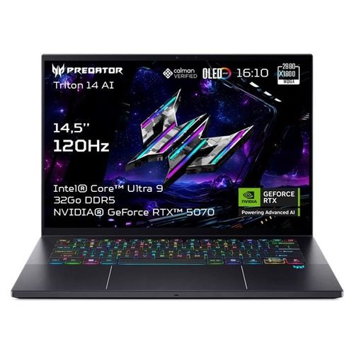 Acer Predator Triton 14 AI PT14-52T - 14.5" Core Ultra 9 288V 32 Go RAM 1.024 To SSD Noir AZERTY