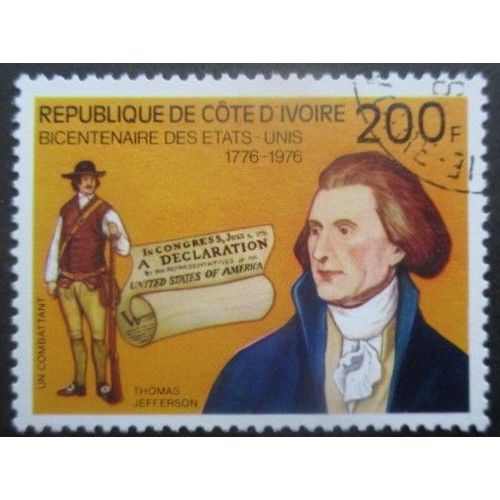 Cote D'Ivoire N°413 Thomas Jefferson Oblitéré