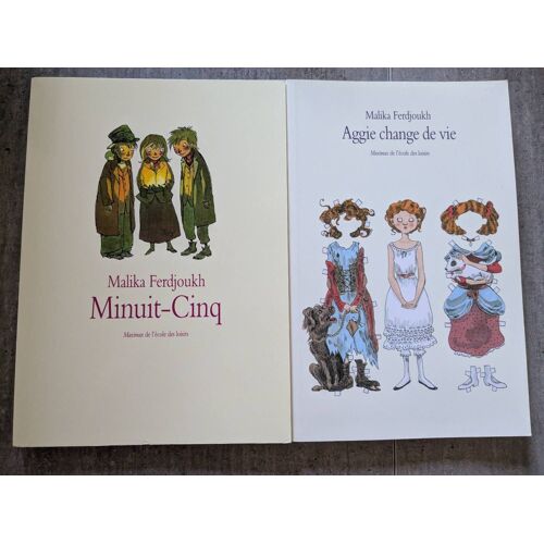 Lot De 2 Livres De Malika Ferdjoukh - Minuit Cinq, Aggie Change De Vie.
