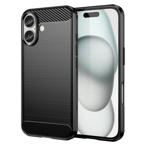 DLH - Coque de protection pour téléphone portable - silicone - noir - pour Apple iPhone 16 Plus
