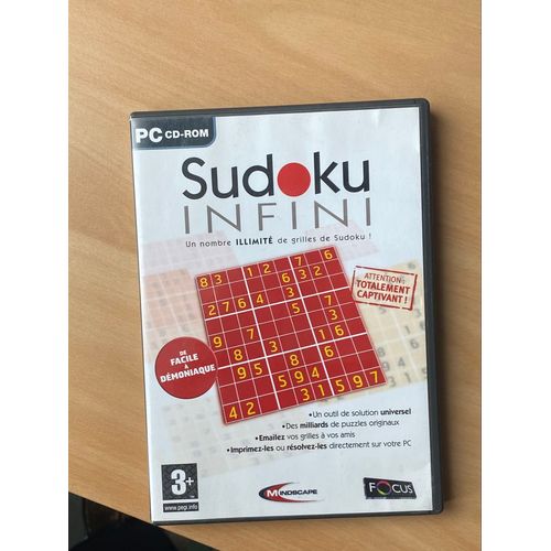 Jeu Sudoku infini pour PC . Edition M indscape. Pour plus de 3 ans