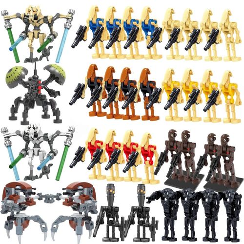 35 pièces star wars mini figurine action garde blocs de construction jouet - costume de soldat robot - combat figure assemblée - jouets amusants - thème style pendules
