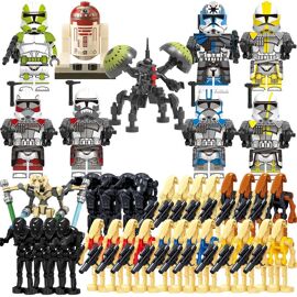 38 pièces star wars mini figurine action garde blocs de construction jouet - costume de soldat robot - combat figure assemblée - jouets amusants - thème style pendules