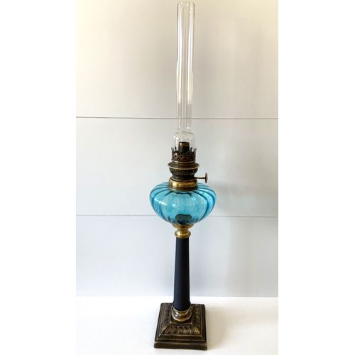 Ancienne Lampe Antique Pétrole Huile Bronze Style Empire Époque Louis XVIII