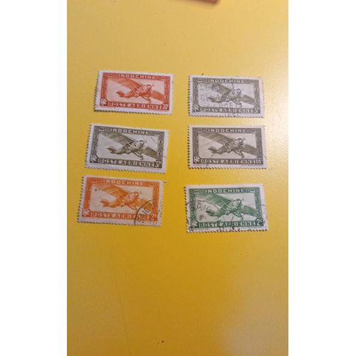 Timbre Poste Aérienne Indochine Lot De 6 Réf Tp 10