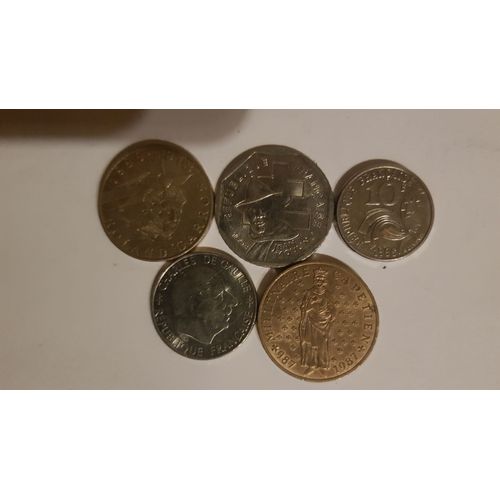 Lot De 5 Pièces Commémoratives De 1 2 10 Francs