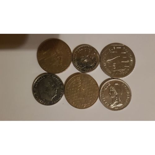 Lot De 6 Pièces Commémoratives De 1 2 10 Francs